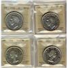 Image 1 : 1946 $1 MS60, 1950 Arnp MS62, 1953 SF MS62 & 1956 MS62.  Lot of 4 ICCS graded silver dollars.