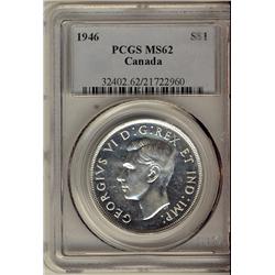 1946 $1 PCGS MS62 Brilliant and lustrous