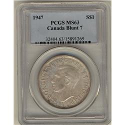 1947 $1 Blt7 PCGS MS63.  Attractively toned example.