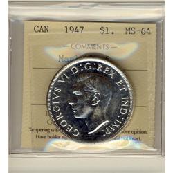 1947 $1 ML ICCS MS64.