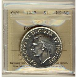 1947 $1 Ptd 7 ICCS MS60.