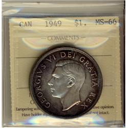 1949 $1 ICCS MS66.  Gem eye appeal.