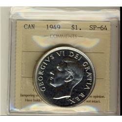 1949 $1 ICCS SP64.  Superb and brilliant example.