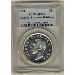 1951 $1 Arnp PCGS MS64.  Belzberg example.  Blast white.