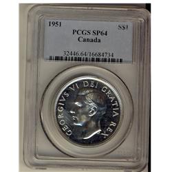 1951 $1 PCGS SP64.  Superb mirror like finish.