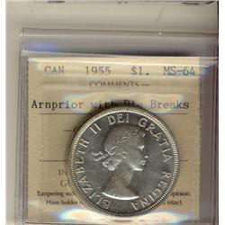 1955 $1 ICCS MS64 Armprior WDB.