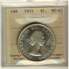 Image 1 : 1955 $1 ICCS MS65.