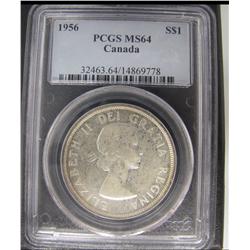 1956 $1 PCGS/ICCS MS64.  Very light golden tone.