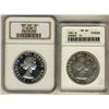 Image 1 : 1957 $1 ANACS MS66/PL & 1962 $1 NGC PL66.  Lot of 2 coins.