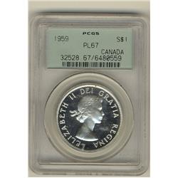 1959 $1 PCGS PL67.  Pristine example with Cameo finish.