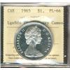 Image 1 : 1965 $1 LgBds Ptd 5 ICCS PL66 Heavy Cameo.