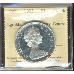 1965 $1 LgBds Ptd ICCS PL66 Heavy Cam.