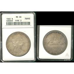 1965 $1 SmBds Blt 5 ANACS MS66 / ICCS MS65.  Gem golden to brown shades with underlying lustre and S