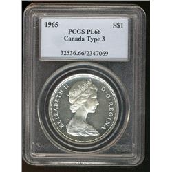 1965 $1 Type 3 PCGS PL66.  Shows Cameo finish.