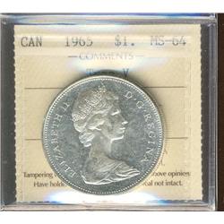 1965 $1 Type V ICCS MS64.