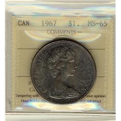 1967 $1 ICCS MS65.  Intense Gem shades.