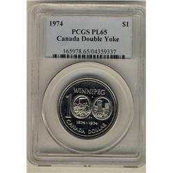 1974 $1 Dbl Yoke PCGS PL65.  Very scarce in PL designation.