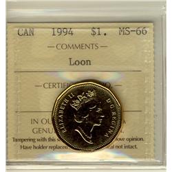 1994 $1 Loon MS66.