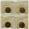 Image 1 : 1994 Remembrance, 1995 Peacekeeping, 1996 & 2004 $1  MS65.  Lot of 4 coins.