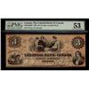 Image 1 : The Colonial Bank of Canada 1859 $3 #844 CH-130-10-04-06 PMG AU53.