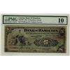 Image 1 : The Bank of Hamilton, 1904 $5 #231366, CH-345-18-02, PMG VG10.  Pop: 16 examples known.