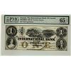 Image 1 : The International Bank of Canada, 1858 $1 #15317, CH-380-10-08-08, PMG Gem UNC65EPQ.