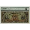 Image 1 : The Molsons Bank,1904 $5 #325556, CH-490-26-02, PMG VG8. The only example graded by PMG. Excessively