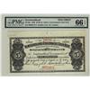 Image 1 : Newfoundland Gov't Cash Note, 1906 $5, NF-6fs Specimen, PMG Superb Gem UNC67EPQ.