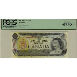 1973 $1 BC-46a-I ALM0291869, PCGS Gem UNC65PPQ.