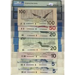 Low Serial Bird Series #0000844, Includes BC-56c-I UNC65, BC-56a UNC66, BC-57a UNC65, BC-58a UNC65,