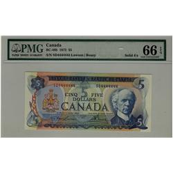 Solid 1972 $5 BC-48b SD4444444 PMG UNC66EPQ