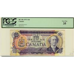 Solid 1971 $10 BC-49c #DZ5555555, PCGS VF35.