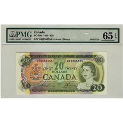 Solid 1969 $20 BC-50b WK5555555 PMG UNC65EPQ