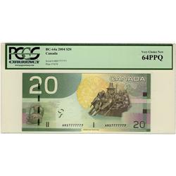 Solid 2004 $20 BC-64a #ARS7777777, PCGS CH UNC64PPQ.