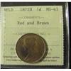 Image 1 : NFLD 1¢ 1872H ICCS MS63RB.
