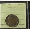 Image 1 : NFLD 1907 1¢ ICCS MS60.
