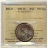 Image 1 : NFLD 1917C 25¢ ICCS MS64  nicely toned
