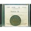 Image 1 : 1858 1¢ ICCS F15 Double 58