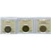 Image 1 : 1891 SD SL Obv.3 with nice red lustre (scrts.), 1896, 1900 plain.  Lot of 3 ICCS graded 1¢ coins, al