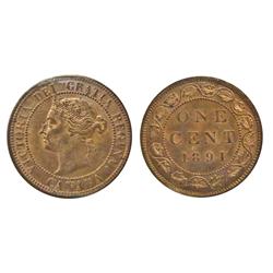 1891 1¢ SDSL Obv 2 ICCS MS64RD.  Attractive example with nice lustre and fields. Only 3 pieces finer