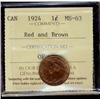 Image 1 : 1924 1¢ ICCS MS63 RB