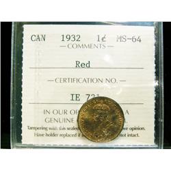 1932 1¢ ICCS MS64 Red
