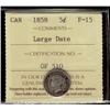 Image 1 : 1858 Large date 5¢ ICCS F15, a nice problem free example.