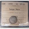 Image 1 : 1858 5¢ Lg Date ICCS EF45.  Light rosy rim shades.