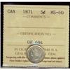 Image 1 : 1871 5¢ ICCS MS60