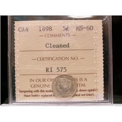 1898 5¢ ICCS MS60 Cleaned