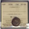 Image 1 : 1858 10¢ ICCS AU58