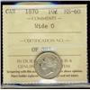 Image 1 : 1870 Wide O 10¢ ICCS MS60, brilliant with a hint of toning.
