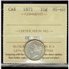 Image 1 : 1871 10¢ ICCS MS60, brilliant with lots of lustre.