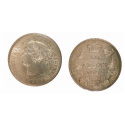 1889 10¢ ICCS AU58.  White and lustrous key date coin. Rare and desirable.